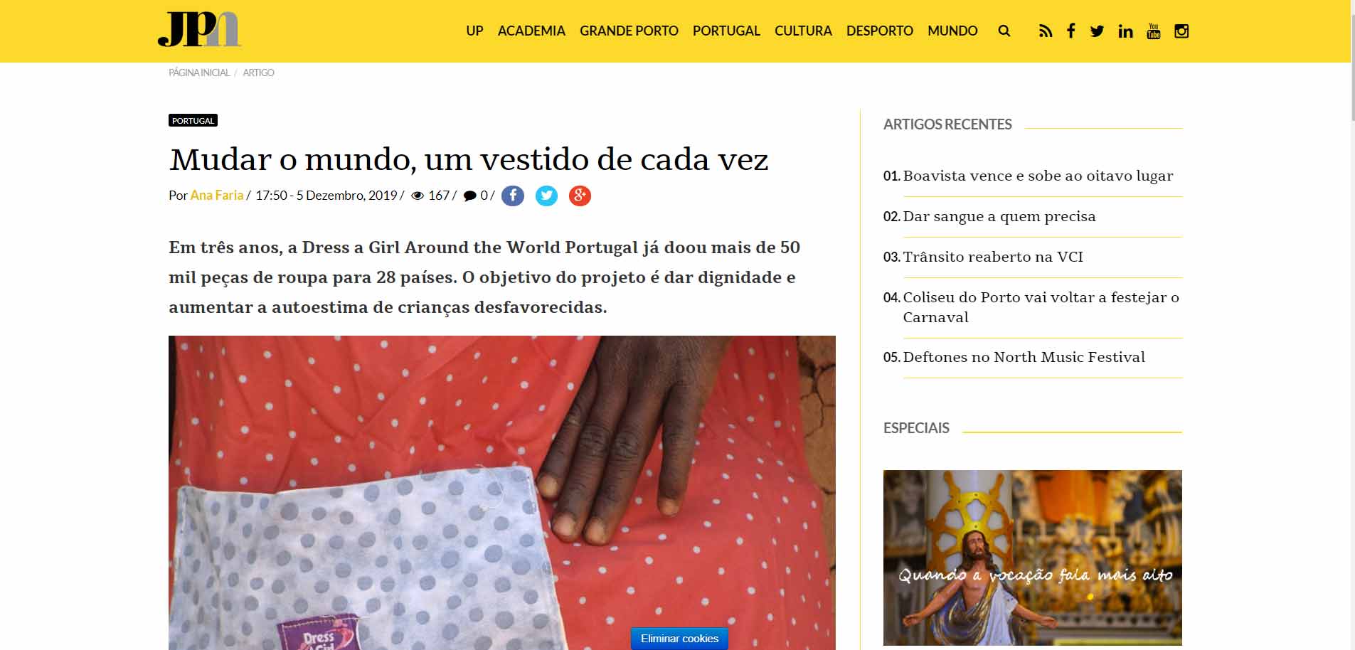 Mudar o mundo, um vestido de cada vez, Por Ana Faria, JPN - Jornalismo PortoNet